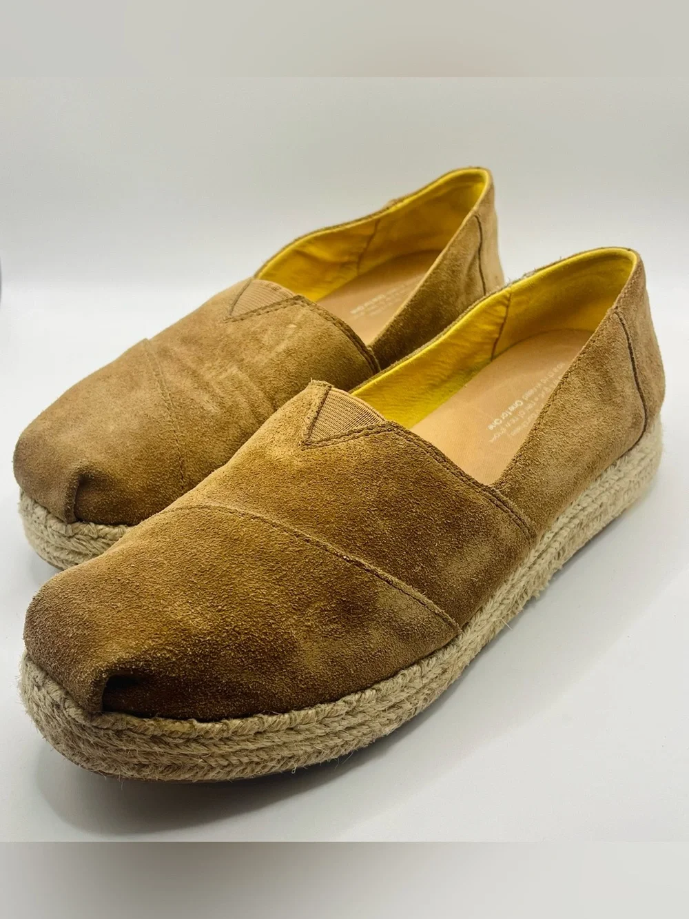 TOMS Womens Alpargata Rope Espadrille Tan Suede Slip On Flats Size 10